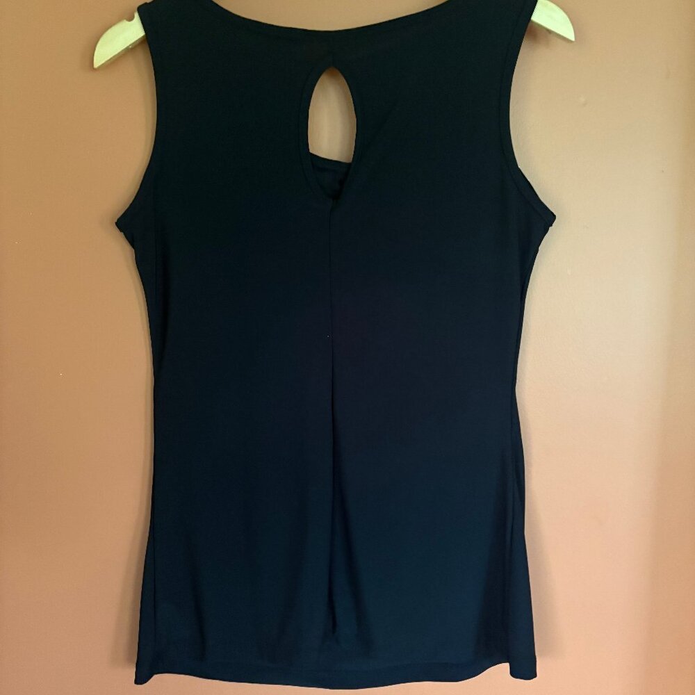 Women's Black Flowing Sleeveless  Top with fabric roses by J.T.B. Size M